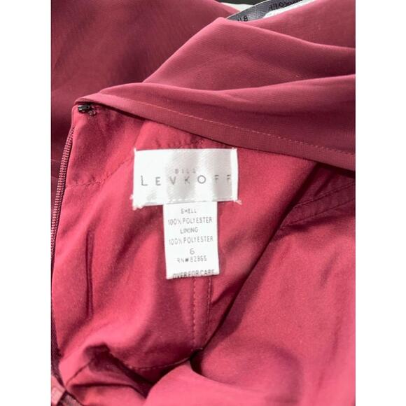 Women's Bill Levkoff Chiffon Bridesmaid Dress Size 6 Merlot - Picture 3 of 3
